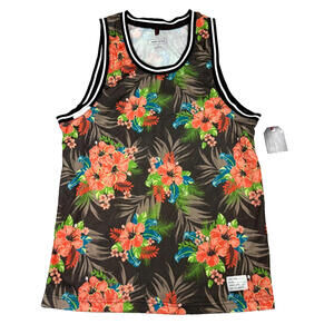 Adam Levine Mens S Tank Top Floral Tropical Sleeveless Shirt NWT Festival Beach